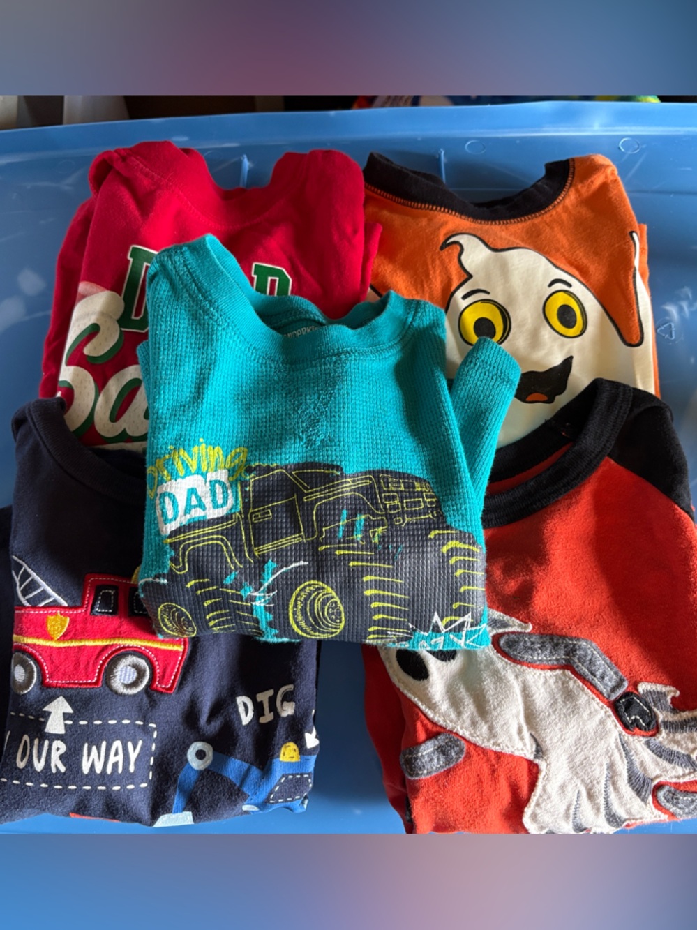 Garanimals Boys Long Sleeve Tops - Red, Orange, Teal, Black, Navy